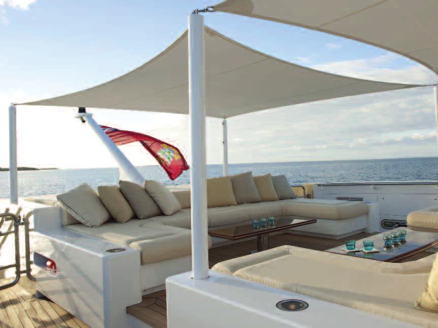 The main deck Seating and lounging area on the