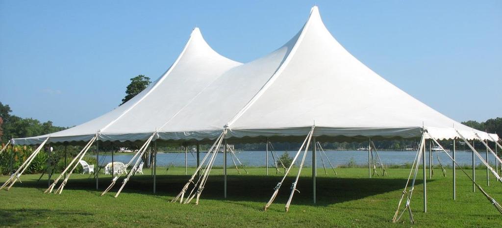 TENTS & ACCESSORIES Tents All of our tents are solid white, and will be professionally installed 24 to 72 hours before your event Size Pole Tents Soft Surface Installation Seats Price Size Frame