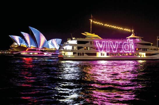 Enjoy outdoor lighting sculptures, cutting edge music, and the illumination of the Sydney Opera House sails.
