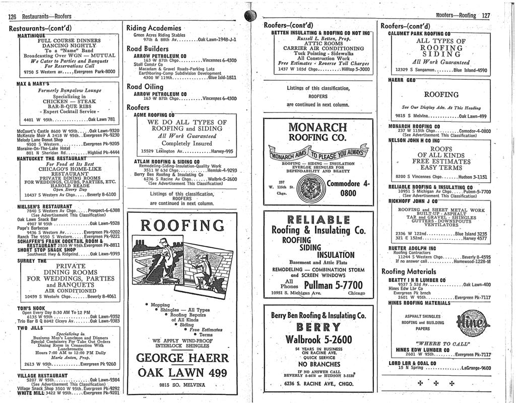 126 Restaurants-Roofers Restaurants-(contd) MARTINIQU.