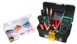 Heavy-duty tool box is ideal for home, office, auto or craft.