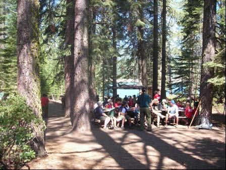 Classes take place at various outdoor locations at Camp Chawanakee.