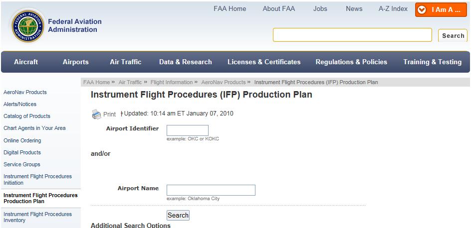 12. Review FAA IAP Production Plan