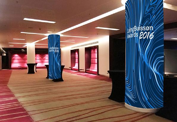 Highest profile positioning in the main ballroom to display your branding on one of the six art