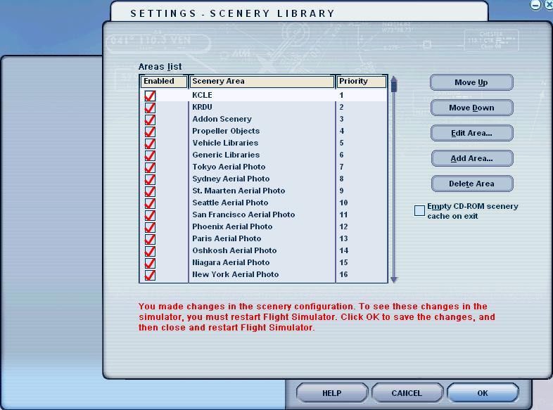 10. Select Add Area 11. Navigate to the FS9_root_directory \BluePrint Simulations\ directory.
