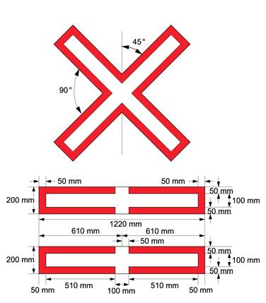Figure 5 Railway Crossing sign dimensions A sign indicating the number of tracks (Number of Tracks sign) at a grade crossing where there is more than one track must be as shown in Figure 6 and must: