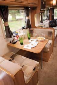 Five-berth Two fixed bunks Separate shower The shower room gained marks with us for good towel accommodation a feature that s so often lacking in caravans SLEEPING 9/10 The bunk zone is screened off