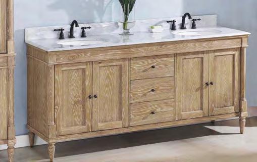 21x18 Finish: Weathered Oak 72 Double Bowl Vanity 73 White Carrera Double Bowl Marble Top Oval Undermount Sink (2