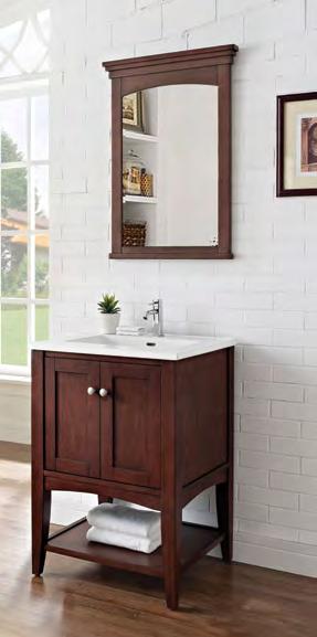 Ceramic Sink (Fits single hole faucet) Shaker Americana (1513-VH) Vanity: 24, 30, 36R, 42, 48, 60 (double bowl) Mirror: 19, 24, 28 Medicine Cabinet: