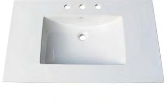 11/16 Ceramic Tops White (W8), 8 spread 25, 31, 37, 43, 49 47 White (W1), single hole 25, 31, 37, 43, 49 Features 11/16 thick, Ease Edge Pre-drilled for 8 widespread faucet - 25, 31, 37, 43, 49