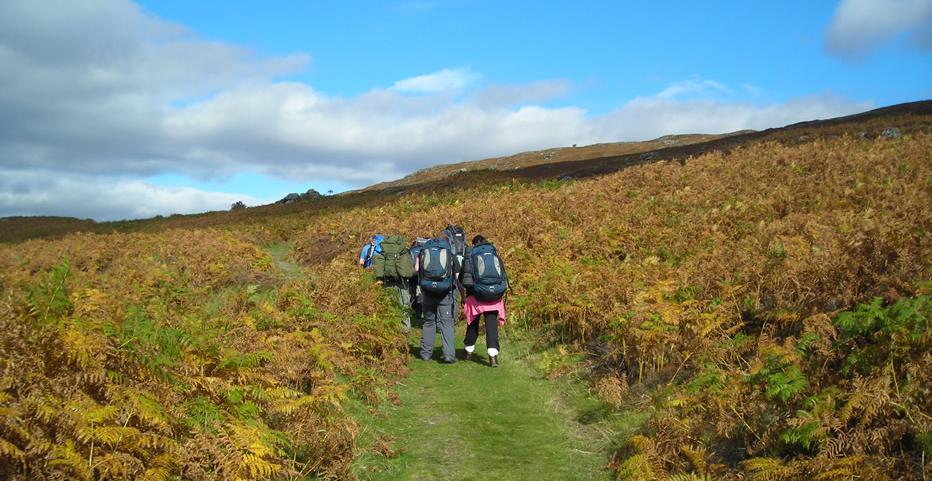 The first five miles of this stretch are through rough moorland, then along quiet minor roads as you pass Forter Castle.