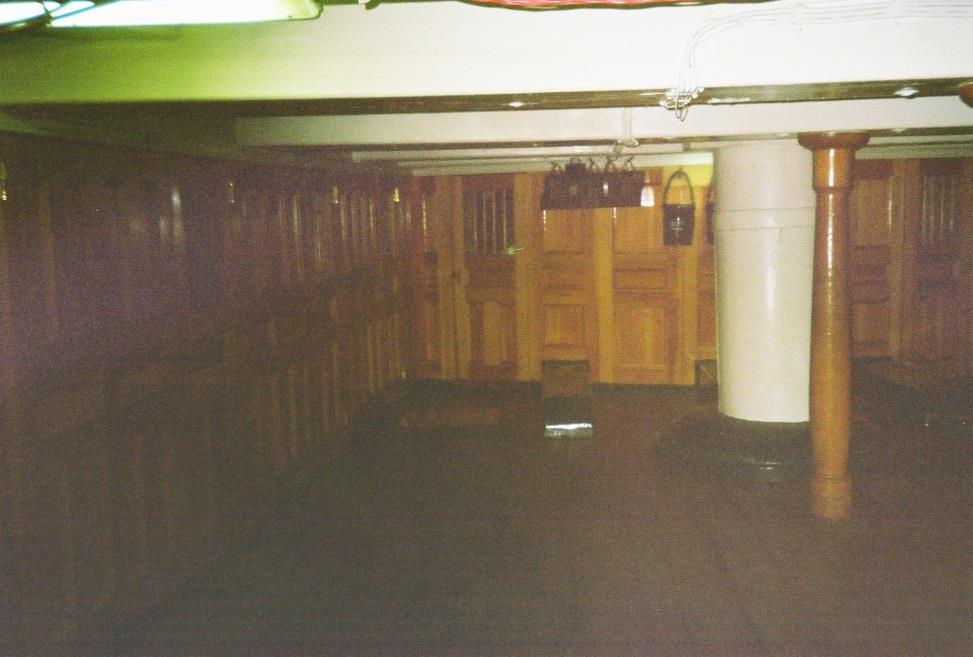 They normally would be between and over cannon (portals on the right in this picture). The officer state rooms were typically in the stern.