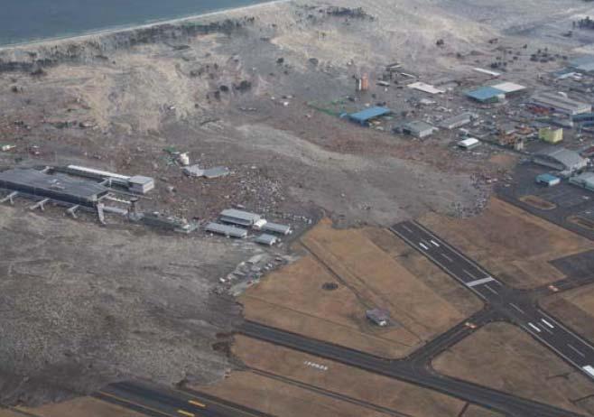 Tsunami hit Japan (Sendai Airport, Miyagi Prefecture) Tsunami was reaching to the Sendai