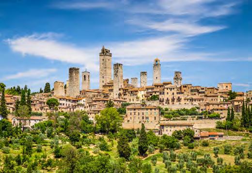 Step back in time to visit the medieval town of San Gimignano, famous for its many towers and
