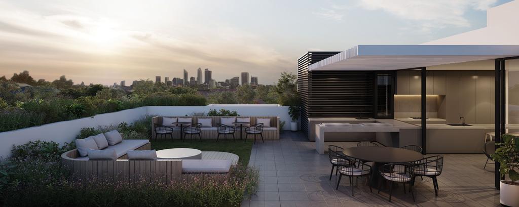 Rooftop Terrace 15 AN ELEVATED LIFESTYLE Living at Perth One includes access to the exclusive rooftop level.