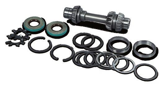 84220789 (SHOWN) GEAR BOX PINION KIT Application: DC, DCX, RD, RDX and Disc Mower Conditioners (except RD163, RD193) OE components Kit includes bearings, pinion, seals, hardware and snap rings OE