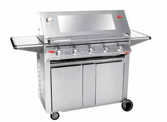 SIGNATURE 3000S 5 BURNER BS19350 Stainless steel barbecue frame with rust resistant porcelain coated cast iron cooktop and removable stainless steel warming rack.