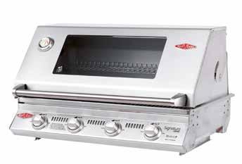 SIGNATURE 3000S 5 BURNER BS12850 Stainless steel roasting hood with large glass viewing window. Rust resistant porcelain enamel coated cast iron cooktop.