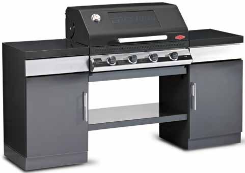 Robust heavy duty cabinets constructed from powder coated steel in Charcoal finish. Also available in 5 burner (BD79552) and 3 burner (BD79532).