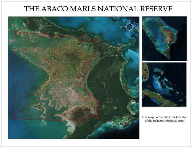 ABACO The Abaco Marls National Reserve Size: 192,500 Acres The Marls is an extensive mangrove flats located on the Western side of Abaco. Local bonefishing guides heavily use the Marls.