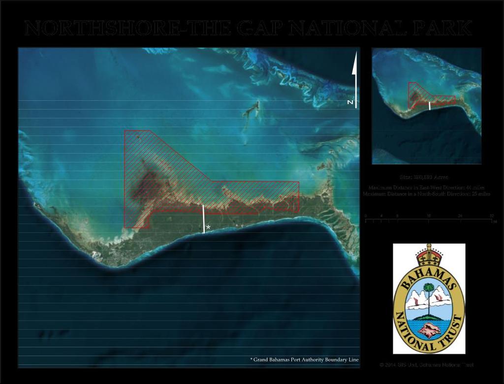 EAST GRAND BAHAMA NATIONAL PARK Size: 12,500 Acres Located in the area south of Sweetings Cay, a series of tidal creeks provide prime flats fishing habitats that support the local
