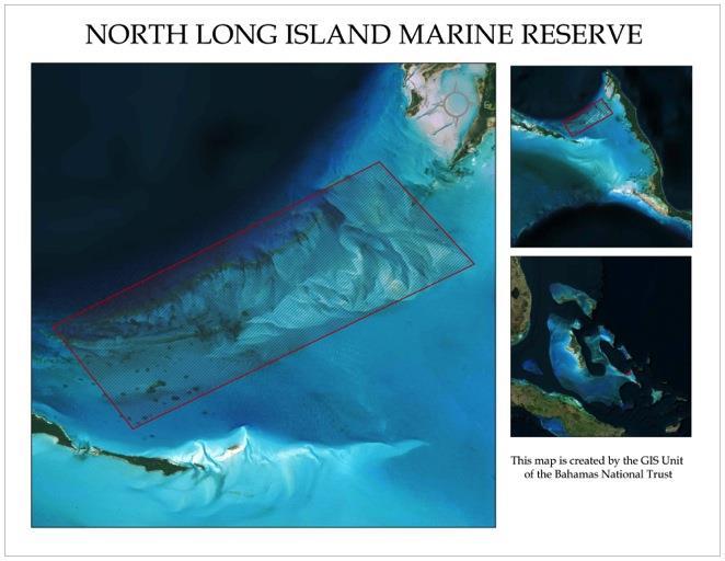 LONG ISLAND North Long Island Marine Reserve Size: 42,000 Acres This site includes an excellent mixture of windward and leeward coral reefs, and onshore seagrass and mangroves around Calabash Bay and