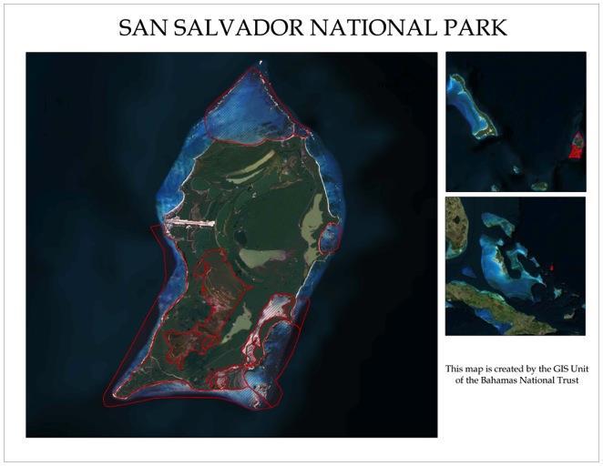 SAN SALVADOR San Salvador National Park Size: 17,000 Acres San Salvador is home to a critically endangered iguana, and the most impressive assemblage of nesting seabirds to be found anywhere in the