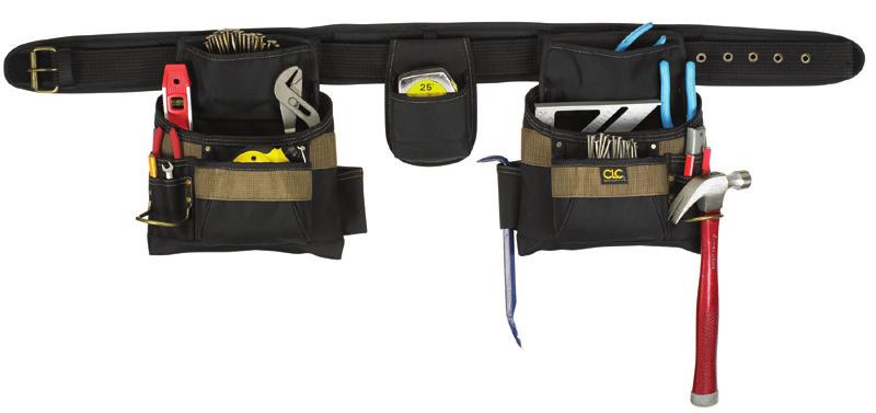 WORK GEAR 15 1604 17 Pocket 4 Piece Combo Apron Made of polyester fabric and ballistic binding 6 Main nail and tool pockets 10 Smaller pockets for pliers, pencils, nail sets, two way radio, etc.