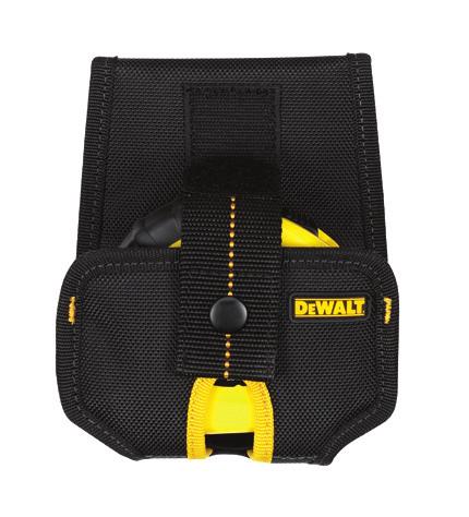 50/ea DG5164 Heavy-Duty Tape Holder DeWalt Ballistic Poly material provides strength and durability Accepts most large-case measuring tapes Slotted keel design allows for