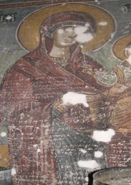 05 Zonja e Bekuar me Jezu Krishtin (afreskë, shekulli 14-të) Kisha e Dëftimit