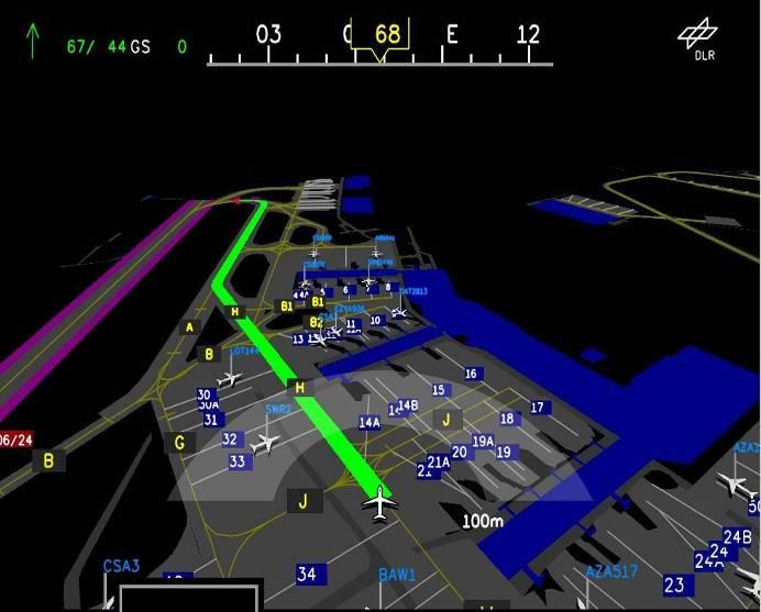 Extended EMM Electronic Moving Map Display (EMM) with own ship position on the airport map Ground Traffic Display (GTD) based on