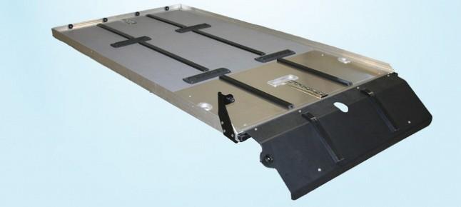 CASKET MOVING EQUIPMENT SINGLE DECK LOADING SYSTEMS Sealed fiberglass deck surface Custom aluminum