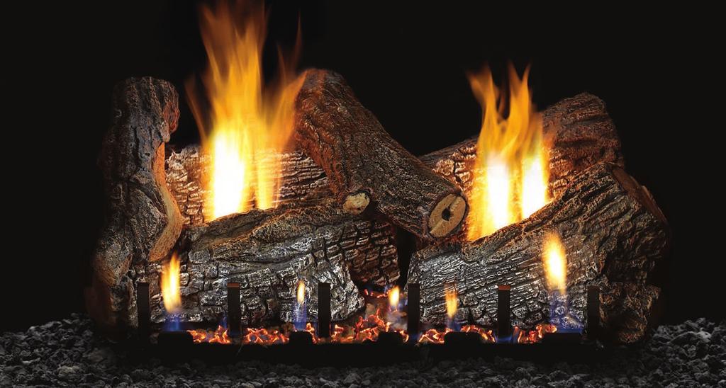 Slope Glaze Burners and Logs Refractory Sassafras Log Set (LS-24RS) with Vent-Free Slope Glaze Burner System (VFSR-24) Vent-Free Slope Glaze Burners Manual, Standing Pilot/Piezo Log Length Btu Input