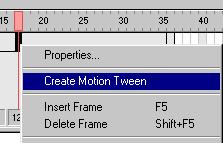 Slika 15. 3. Kada se primeni Motion tween između frejma 1 i 36, sloj na kome smo postavili animaciju izgledaće kao na slici 16. Slika 16. 4. Testirajte film pomoću komande Control > Test Movie.