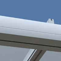 TYPE B1 with laterally flush posts The discreet projection of the rafters over the gutter is virtually invisible.
