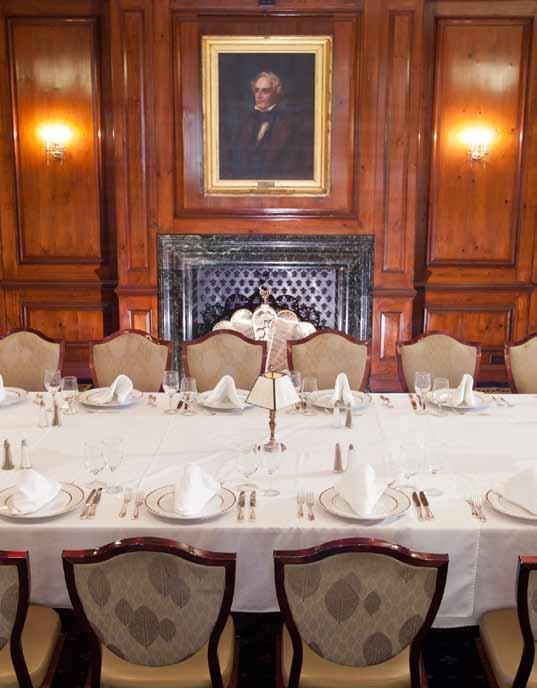 With the patina of rich, dark wood paneling, marble fireplace and 19th Century portraits, the Saybrook Room epitomizes the old-world elegance of a venerable boardroom or