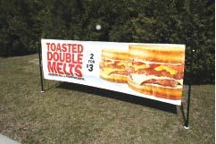 00 Install on any lawn or ground surface to perfectly display your 3x10 banners Mechanical tensioning keeps banners taut the entire promotion Whether you want big impact with a banner attracting