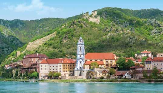 This evening, cruise the Danube s fabled Wachau Valley, a UNESCO World Heritage site, where terraced vineyards blanket hillsides dotted with haunting medieval castle ruins.