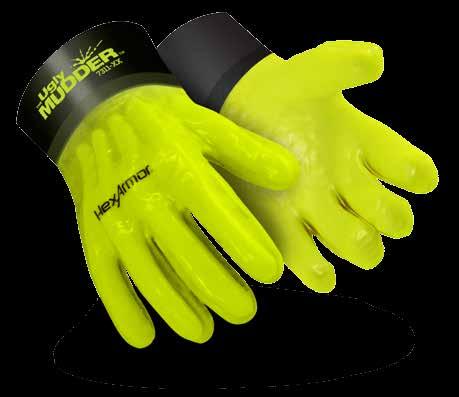 Protection 7311 Ugly Mudder PVC-Nitrile coating provides a liquid-resistant barrier while providing enhanced grip Full back-of-hand encapsulated