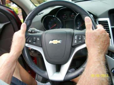 Steering Wheel Hand Position For those of us who took a driver education course prior to the inclusion of airbags in automobiles (around
