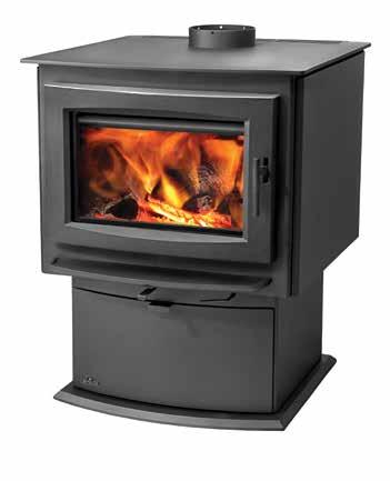 S1 - Small wood stove shown with optional accent trim in satin chrome plated finish S4 - Medium wood stove shown with optional