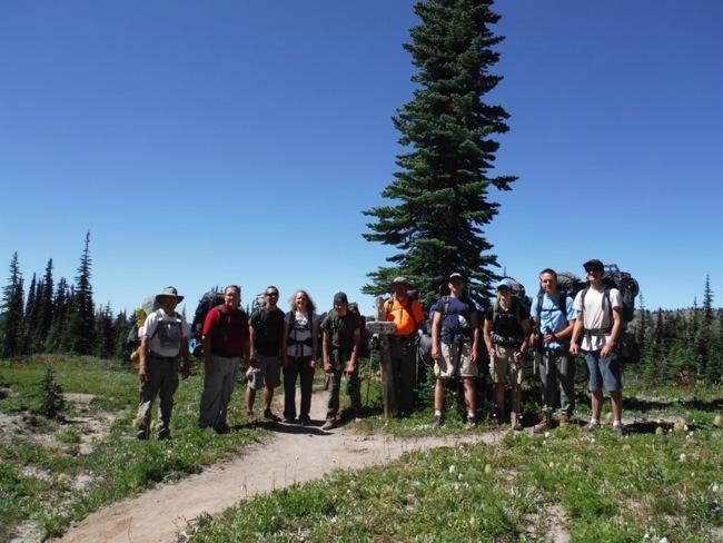 We stopped at the intersection with Lily Basin Trail and took a group photo.