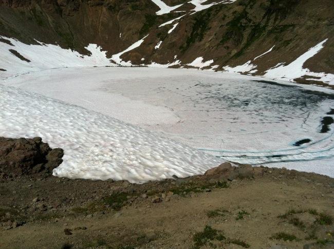 When it s not frozen, Goat Lake is an eerie greenish color caused from the greenish rocks