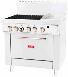 Gas Ovens with Open Burners Freestanding gas oven ranges with open burners with flame failure protection. Heavy duty construction, with stainless steel splashback. Drop down door.