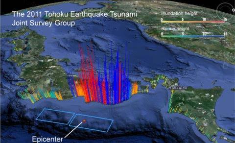 Map of the Height of Tsunami RJSS The source: