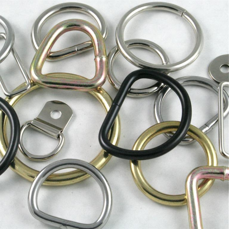 WIRE FORMS O Rings, D Rings, Loops, Slides, & Customs 1954N D RING WITH CLIP SIZE: 5/8", 3/4", 1" 1954SS STAINLESS STEEL D RING WITH CLIP SIZE: 5/8", 3/4", 1" 2535N-WLD 1" X 7/8" D