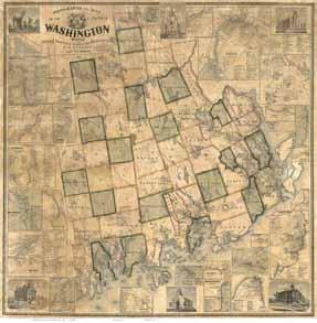 1861 Map of Washington County Topographical Map of the County of