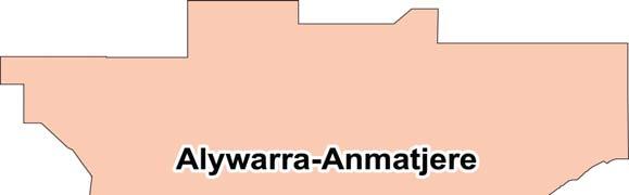 Alywarra-Anmatjere Area Profile This map of the Central Australia Alywarra Anmatjere Area has been taken from the map of the Northern Territory, adapted from the OATSIH Program Management &