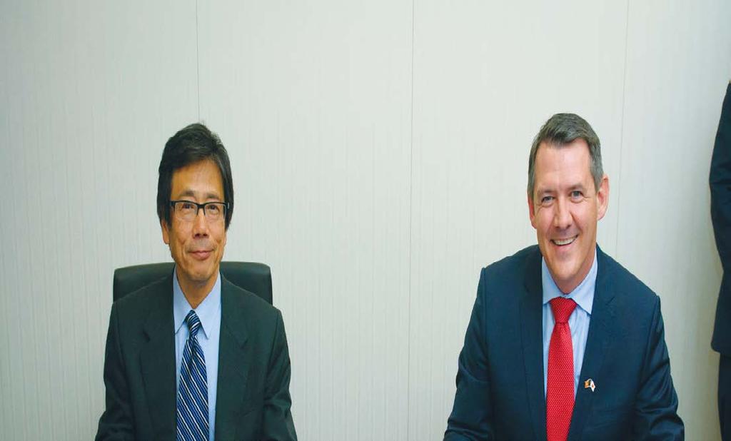 Committed to the Northern Territory INPEX President Director Australia Seiya Ito and Northern Territory Chief Minister Michael Gunner in Tokyo.
