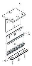 IF CEILING FIXING Proceed as follows: (Picture 3.) Picture 3. - Firstly secure ceiling bracket (1) onto wall bracket (3). - Then fix combined brackets to mounting surface.